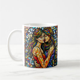 Eine romantische Embrase | Mosaik Women Ai Art Kaffeetasse