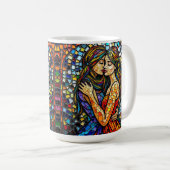Eine romantische Embrase | Mosaik Women Ai Art Kaffeetasse (VorderseiteRechts)
