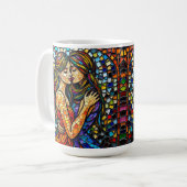 Eine romantische Embrase | Mosaik Women Ai Art Kaffeetasse (Vorderseite Links)