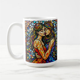 Eine romantische Embrase | Mosaik Women Ai Art Kaffeetasse