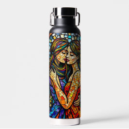 Eine romantische Embrase | Mosaik Women Ai Art Trinkflasche