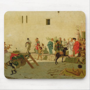 Eine römische Straßen-Szene mit Musikern und ein Mousepad