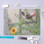 Eine Rooster-Inspektion von Sonnenblumen Seidenpapier (Handwerk)