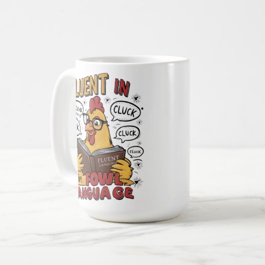 Eine Rooster-Sprache Kaffeetasse (Vorderseite Links)