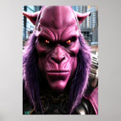 Eine rosa Alien mit lila Haar | Art der AI Poster (Vorne)