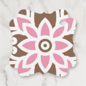 eine rosa Blume auf braunem Hintergrund Geschenkanhänger (Rückseite)