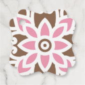 eine rosa Blume auf braunem Hintergrund Geschenkanhänger (Vorderseite)