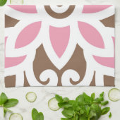 eine rosa Blume auf braunem Hintergrund Geschirrtuch (Gefaltet)