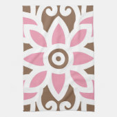 eine rosa Blume auf braunem Hintergrund Geschirrtuch (Vertikal)