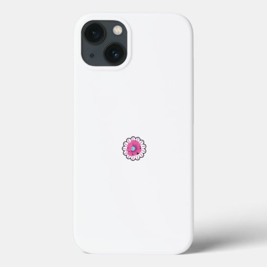 eine rosa Blume mit blauer Mitte auf weißem Rücken Case-Mate iPhone Hülle (Rückseite)
