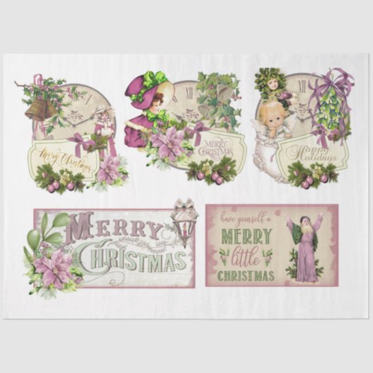 Eine rosa Farbe Weihnachtsserie Design 13 Seidenpapier (Vorderseite)