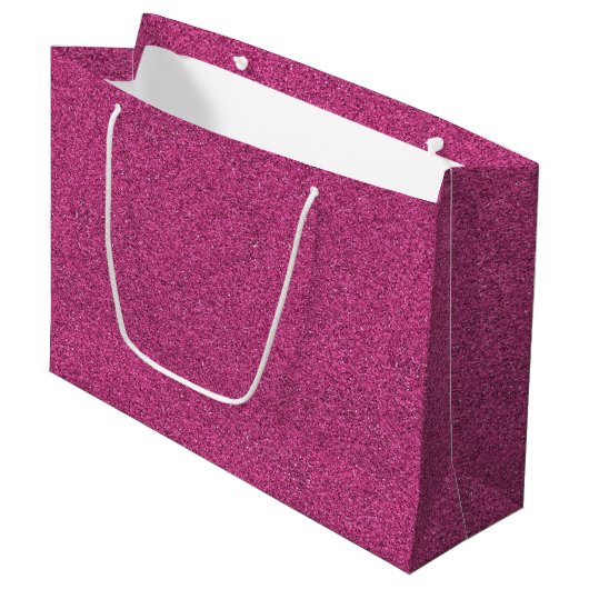 Eine rosa glitzernde Einkaufstasche Große Geschenktüte (Vorderseite Schrägansicht)