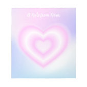 Eine rosa neonale Herzform Notizblock (Vorderseite)