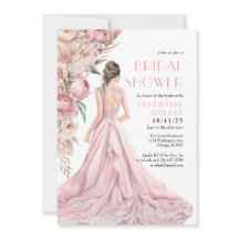 Eine rosa Peonies Dreamy Bridal Dusche Einladung