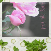 Eine Rosa-Rose im Gartenstil Geschirrtuch (Gefaltet)