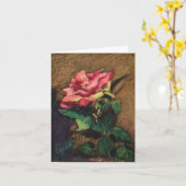 Eine rosa Rose Karte (Gelbe Blume)