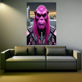 Eine rosa und lila Alien | AI Art Poster