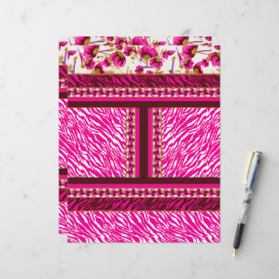 eine rosa und weiße Tapete mit einem Kreuz.