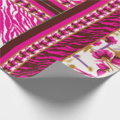 eine rosa und weiße Tapete mit einem Kreuz. Geschenkpapier (Ecke)