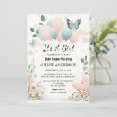 Eine Rose Boho Gold Mama Chic Spring Baby Dusche Einladung (Stehend Vorderseite)