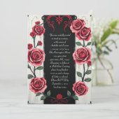 Eine Rose der modernen Gothehohe Einladung (Stehend Vorderseite)