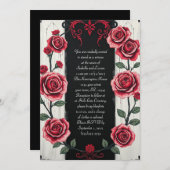 Eine Rose der modernen Gothehohe Einladung (Vorne/Hinten)