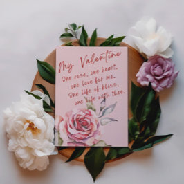 Eine Rose, ein Herz, Liebe und Bliss Valentins Postkarte