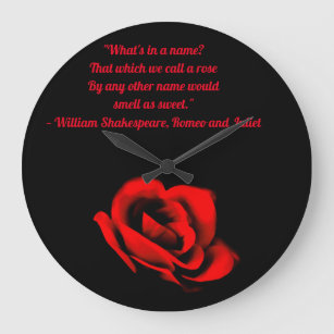 "Eine Rose eines anderen Namens" Shakespeare Gesch Große Wanduhr