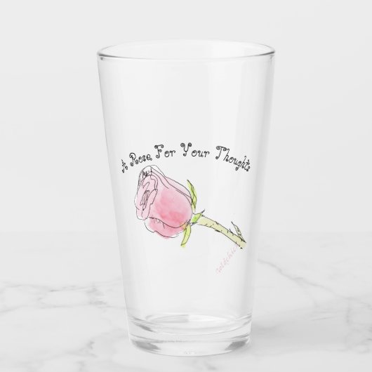 Eine Rose für Ihre Gedanken Glas (Vorderseite)