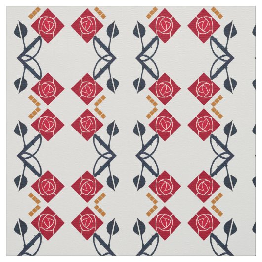 Eine Rose für Kunst und Handwerk im Mission Style Stoff (Muster)