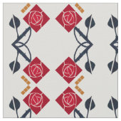 Eine Rose für Kunst und Handwerk im Mission Style Stoff (Nahaufnahme)