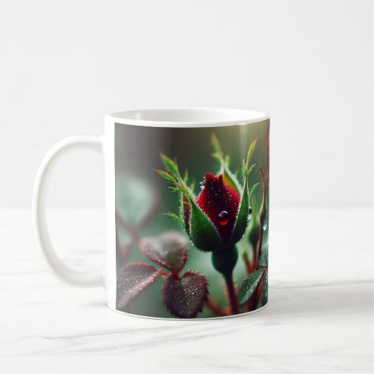 Eine Rose für Sie: Elegante Tasse der Roten Flora" (Links)