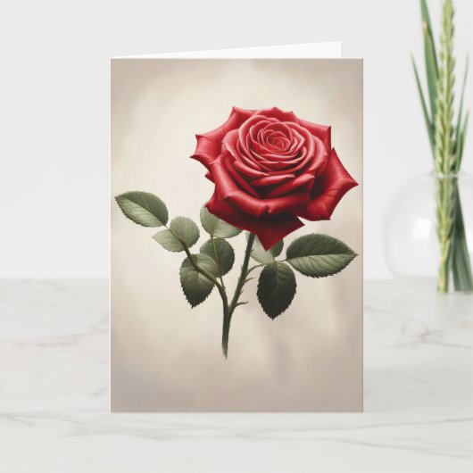 Eine Rose für Sie Karte (Vorderseite)