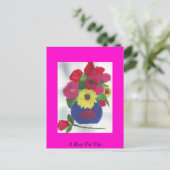 Eine Rose für Sie Postkarte (Stehend Vorderseite)
