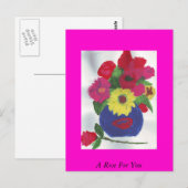 Eine Rose für Sie Postkarte (Vorne/Hinten)