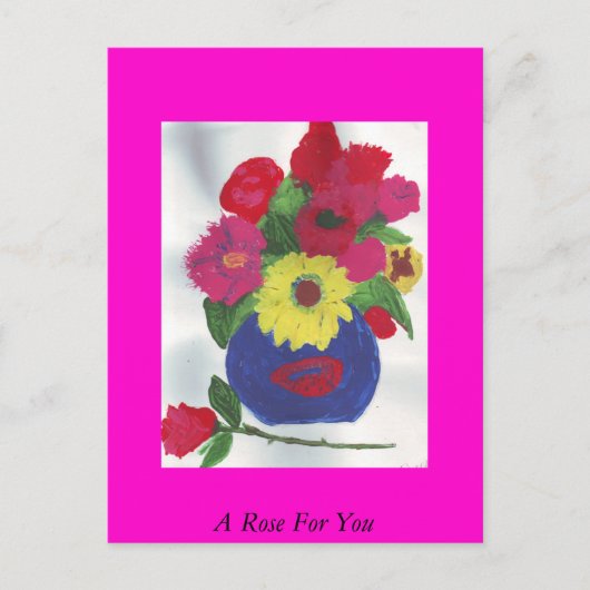 Eine Rose für Sie Postkarte (Vorderseite)