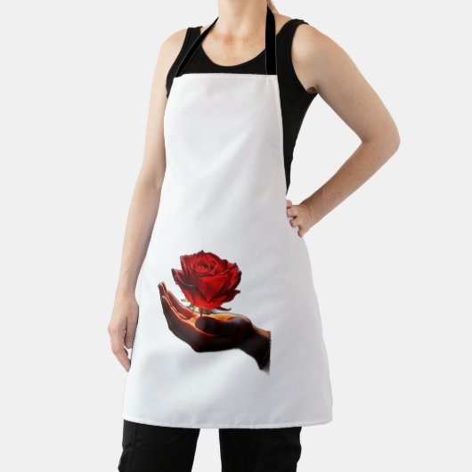 Eine Rose gibt Liebe aus Schürze (InSitu)