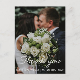 Eine Rose Hochzeit danke Postkarte
