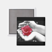 Eine Rose in Hand 2 Magnet (Vorderseite/Rückseite)