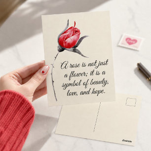 Eine Rose ist nicht nur eine Blume Inspirationszit Postkarte