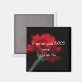 Eine Rose kann 1000 Wörter sprechen Magnet (Vorderseite/Rückseite)