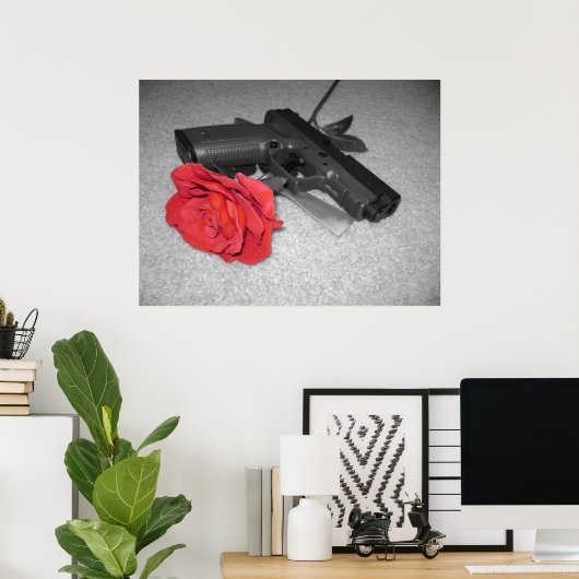 Eine Rose Poster (Heimbüro)