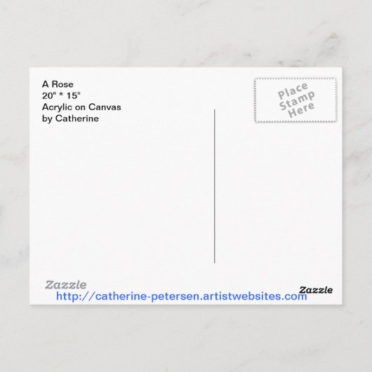 Eine Rose Postkarte (Rückseite)