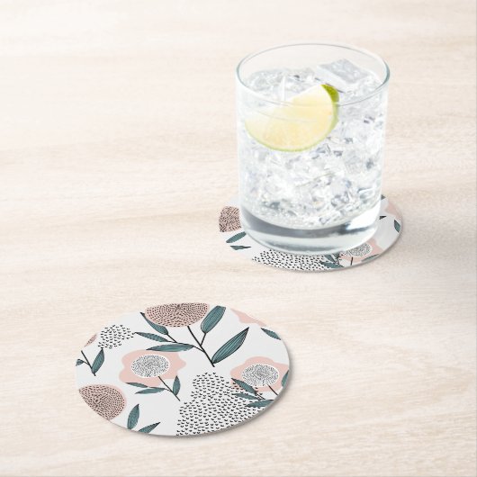 Eine Rose Runder Pappuntersetzer (Vor Ort)