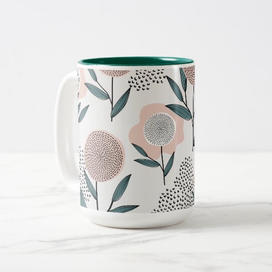 Eine Rose Zweifarbige Tasse (Vorderseite Links)