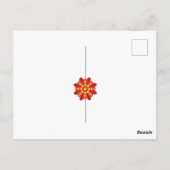 eine rot-gelbe Blume mit schwarzen Punkten Postkarte (Rückseite)