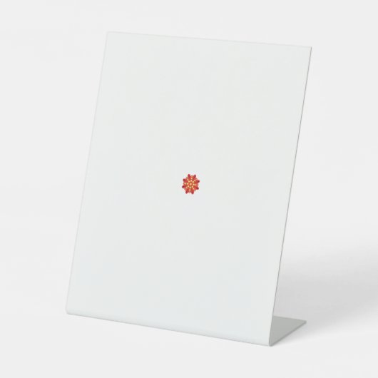 eine rot-gelbe Blume mit schwarzen Punkten Sockelschild (Vorderseite)