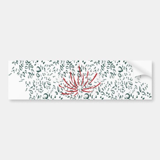 eine rote Blume auf schwarzem Hintergrund Autoaufkleber (Vorne)