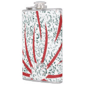 eine rote Blume auf schwarzem Hintergrund Flachmann (Links)