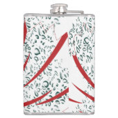 eine rote Blume auf schwarzem Hintergrund Flachmann (Rückseite)